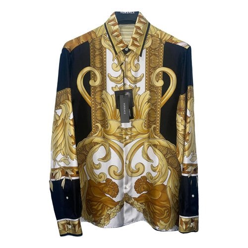 Pre-owned Versace Silk Shirt In Gold
