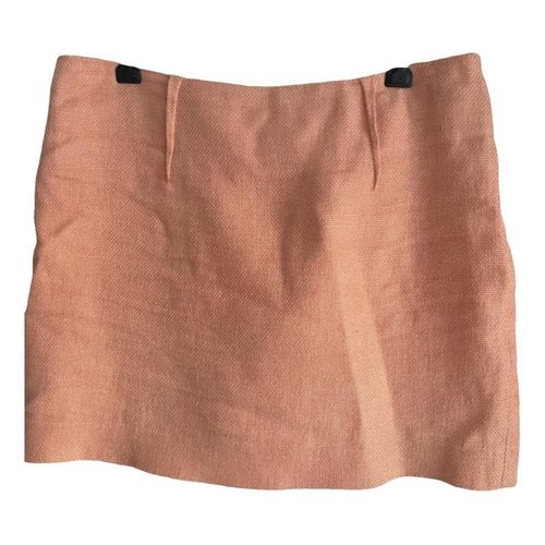 Pre-owned Bimba Y Lola Linen Mini Skirt In Orange