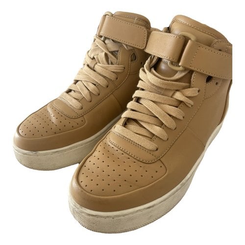 Pre-owned Celine Leather Trainers In Beige