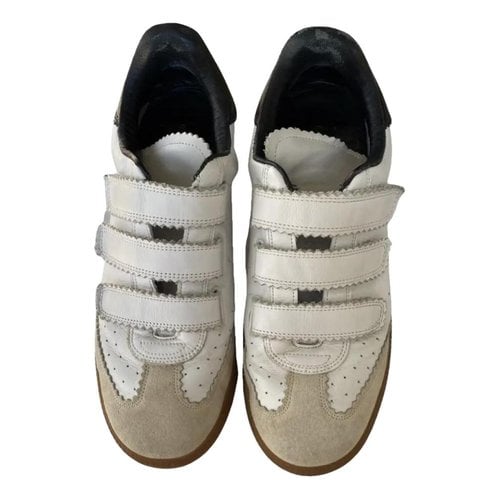 Pre-owned Isabel Marant Beth Leather Trainers In White