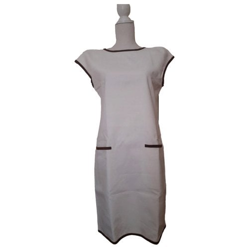 Pre-owned Valentino Linen Mid-length Dress In White
