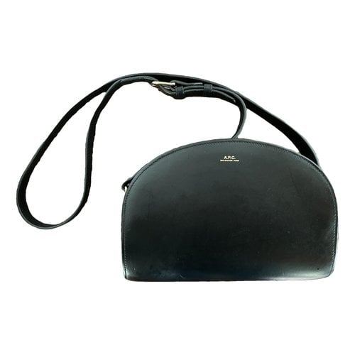 Pre-owned Apc Demi-lune Leather Handbag In Black