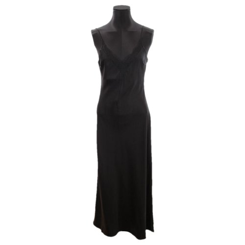 Pre-owned Anine Bing Silk Maxi Dress In Black
