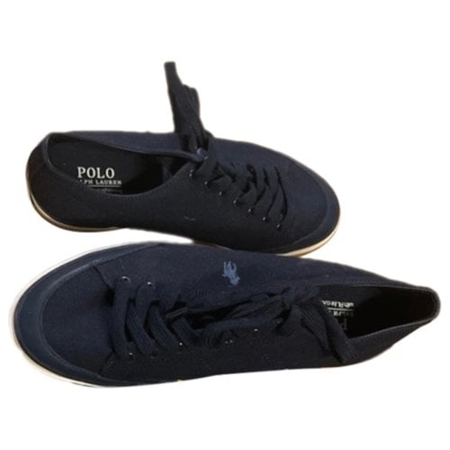 Pre-owned Polo Ralph Lauren Cloth Low Trainers In Navy