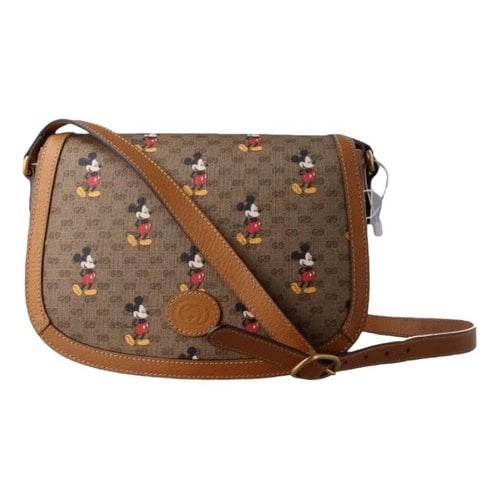 Pre-owned Disney X Gucci Cloth Handbag In Brown