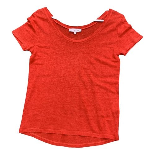 Pre-owned Sandro Linen T-shirt In Red