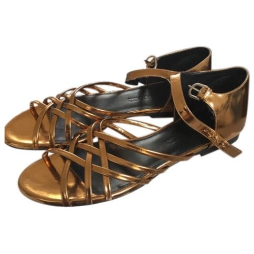 Pre-owned Jil Sander Leather Sandal In Gold