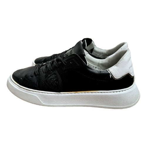 Pre-owned Philippe Model Leather Low Trainers In Black