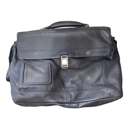 Pre-owned Piquadro Leather Satchel In Blue