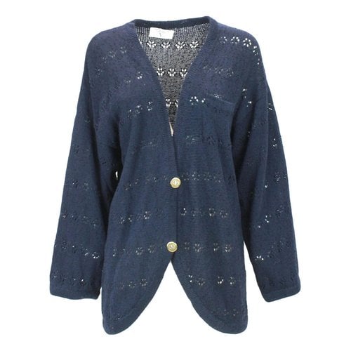 Pre-owned Valentino Wool Cardigan In Blue