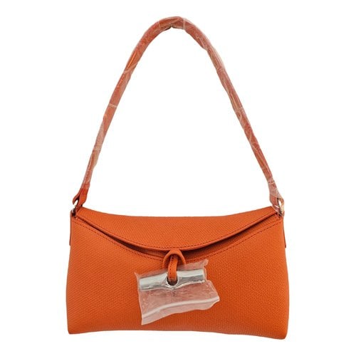 Pre-owned Longchamp Roseau Leather Handbag In Orange