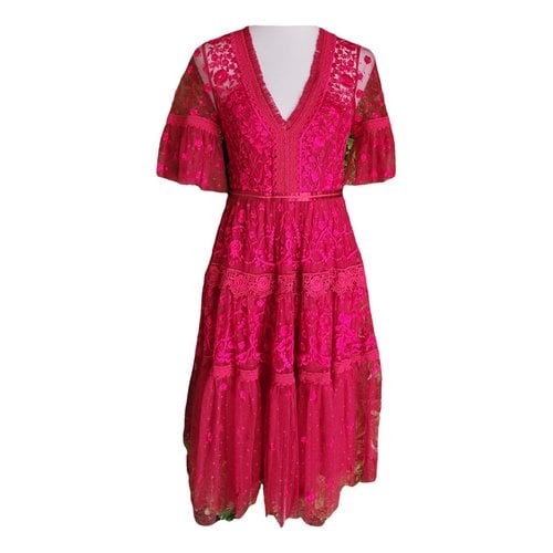 Pre-owned Needle & Thread Mid-length Dress In Burgundy