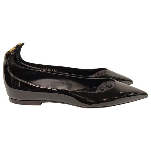 Pre-owned Saint Laurent Patent Leather Ballet Flats In Black