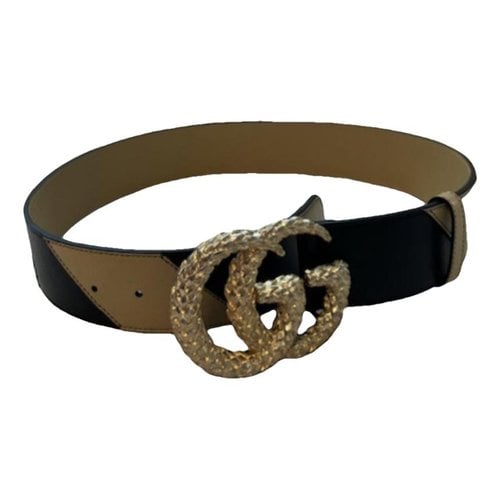 Pre-owned Gucci Gg Buckle Leather Belt In Multicolour