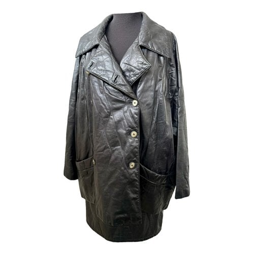 Pre-owned Sylvie Schimmel Leather Suit Jacket In Black