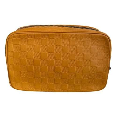Pre-owned Louis Vuitton Trousse De Toilette Leather Small Bag In Yellow