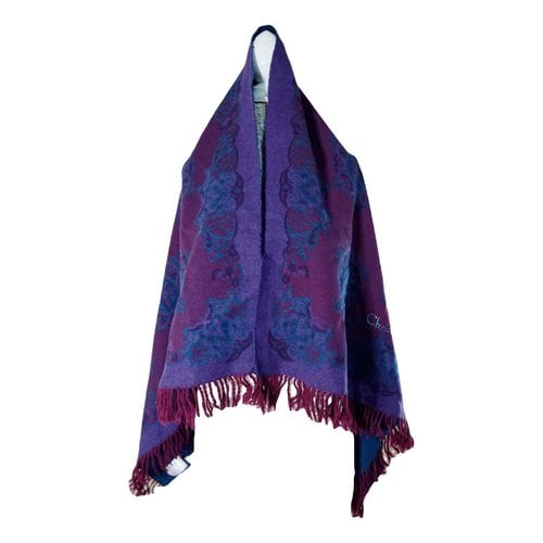 Pre-owned Dior Wool Stole In Purple