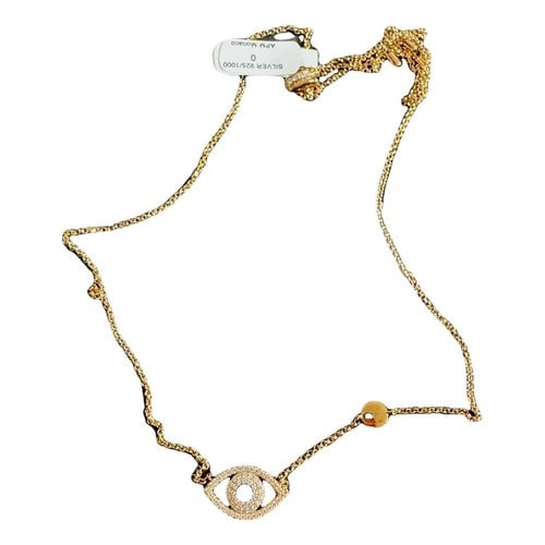 Pre-owned Apm Monaco Silver Long Necklace In Gold