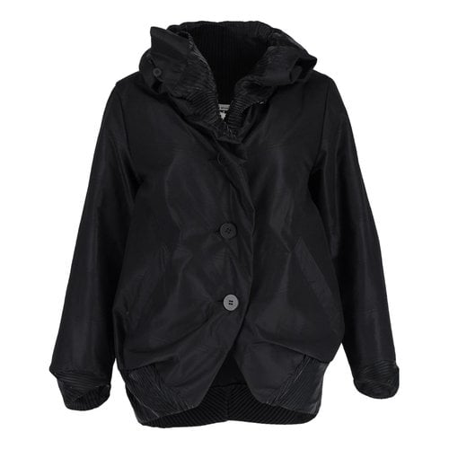 Pre-owned Issey Miyake Silk Jacket In Black