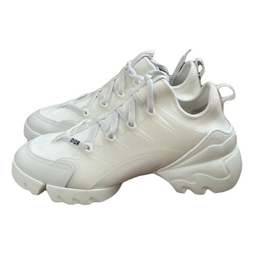 Pre-owned Dior D-connect Cloth Trainers In White