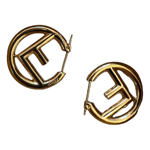 Pre-owned Fendi Earrings In Gold