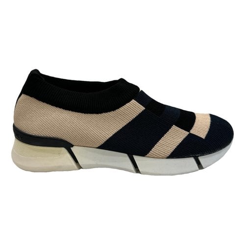 Pre-owned Stella Mccartney Cloth Trainers In Navy