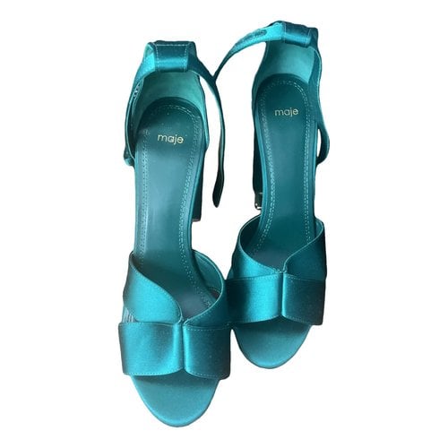 Pre-owned Maje Cloth Sandal In Green