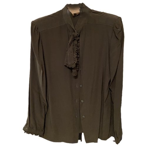 Pre-owned Valentino Vlogo Silk Shirt In Brown