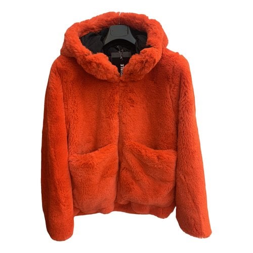 Pre-owned Oof Wear Faux Fur Peacoat In Red