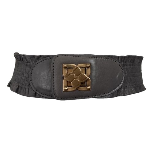Pre-owned Bcbg Max Azria Leather Belt In Grey