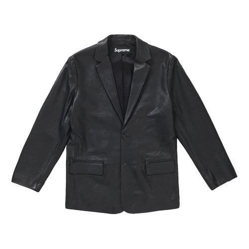 Pre-owned Supreme Leather Jacket In Black