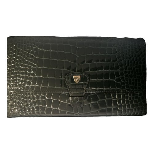 Pre-owned Aspinal Of London Leather Clutch In Green