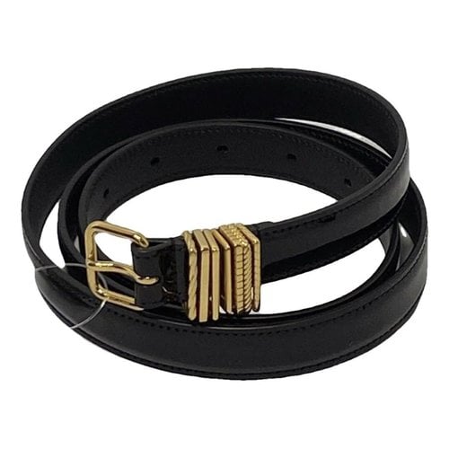 Pre-owned Saint Laurent Patent Leather Belt In Black