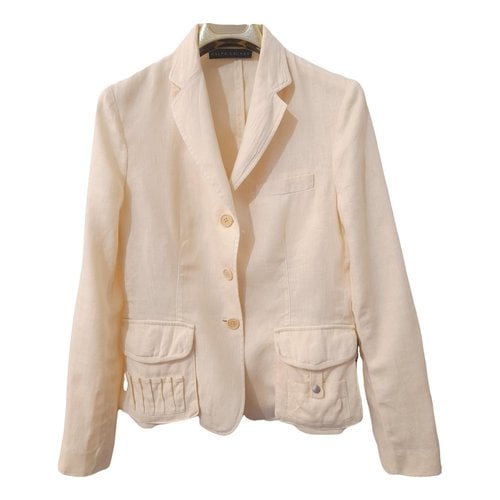 Pre-owned Ralph Lauren Linen Short Vest In Beige