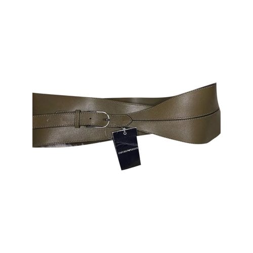 Pre-owned Emporio Armani Leather Belt In Green