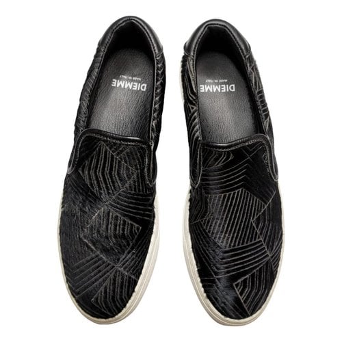 Pre-owned Diemme Leather Low Trainers In Black