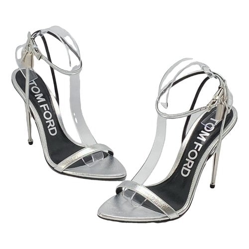 Pre-owned Tom Ford Leather Sandal In Silver