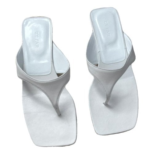 Pre-owned By Far Leather Sandal In White
