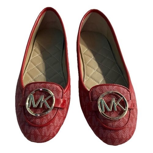 Pre-owned Michael Kors Leather Flats In Red