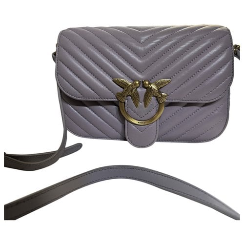 Pre-owned Pinko Leather Crossbody Bag In Purple