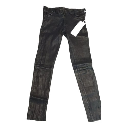 Pre-owned Drome Leather Trousers In Black