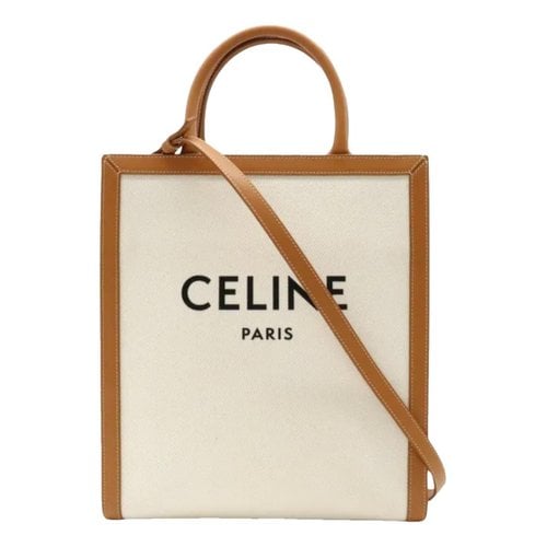 Pre-owned Celine Cabas Vertical Tote In White