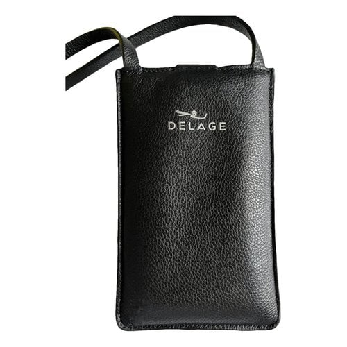 Pre-owned Delage Leather Small Bag In Black