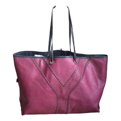 Pre-owned Saint Laurent Leather Tote In Purple