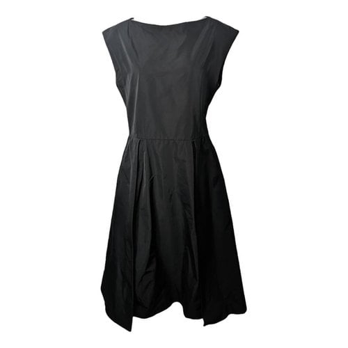 Pre-owned Jil Sander Silk Mid-length Dress In Black