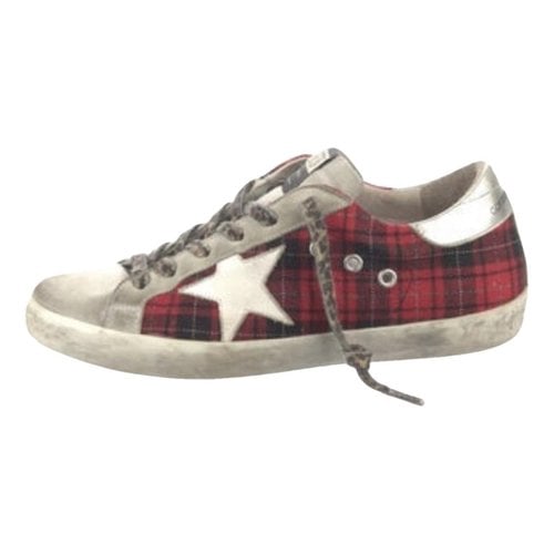 Pre-owned Golden Goose Superstar Cloth Trainers In Red