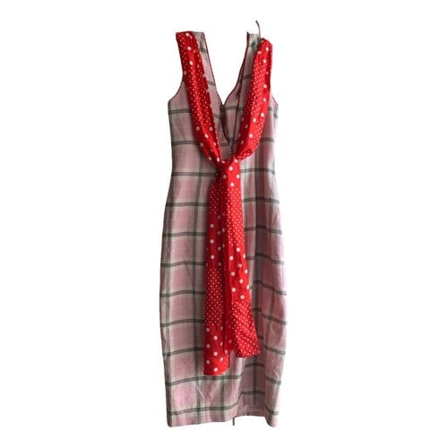 Pre-owned John Galliano Wool Mid-length Dress In Pink