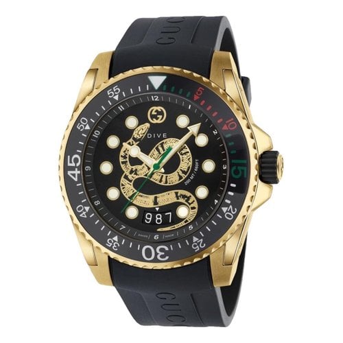 Pre-owned Gucci Dive Watch In Black