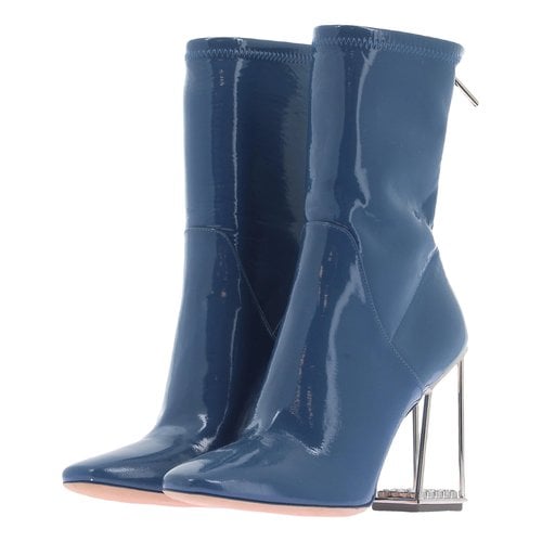 Pre-owned Dior Patent Leather Boots In Blue