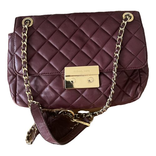 Pre-owned Michael Kors Vivianne Leather Handbag In Burgundy